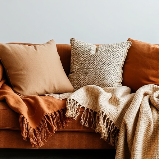 layered brown textiles for coziness