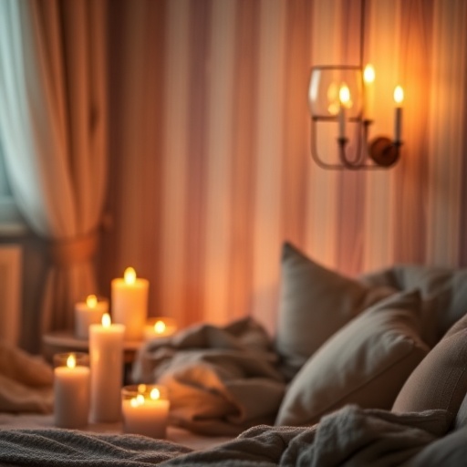 Soft ambient lighting with candles