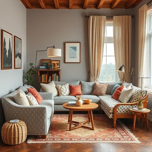 Cozy reading nook with defined space