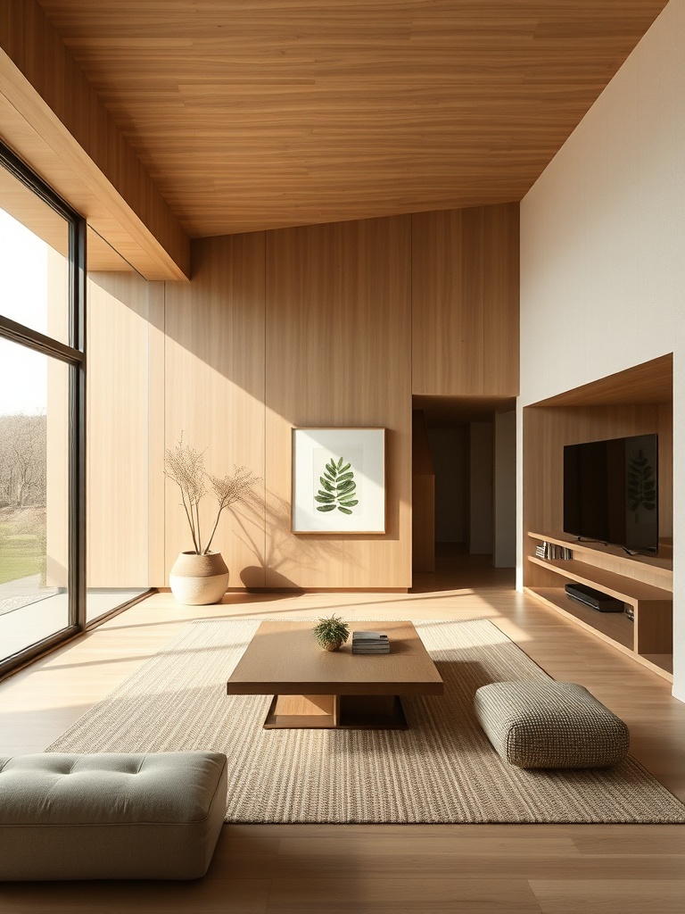 Korean home interior with natural materials