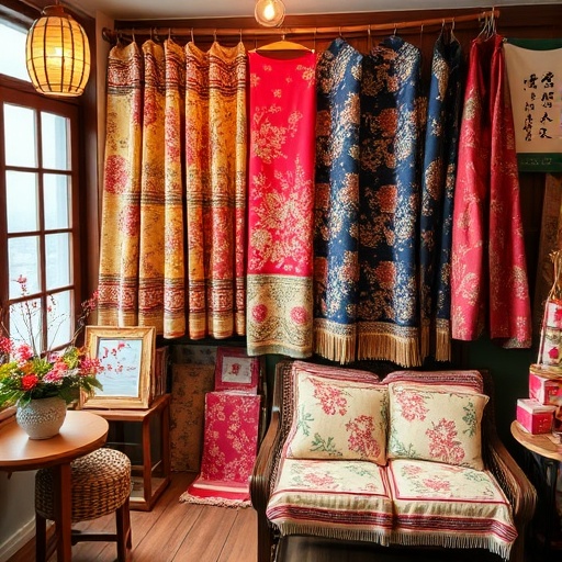 Traditional Korean fabrics in a cozy home