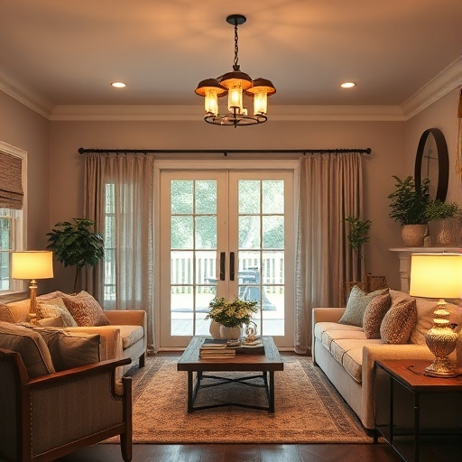 warm lighting in a cozy living room