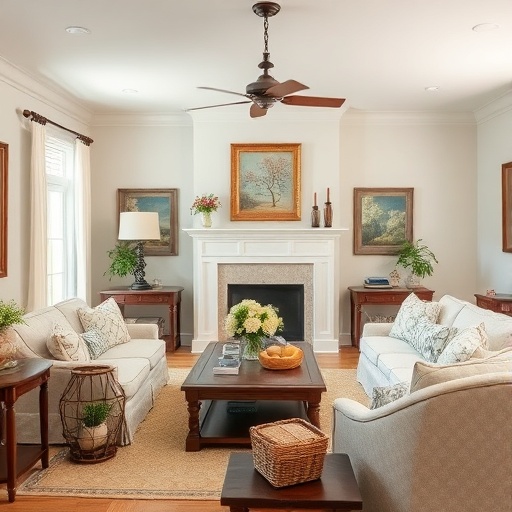 decorated Southern living room with personal touches