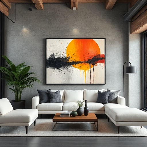 abstract artwork in living room