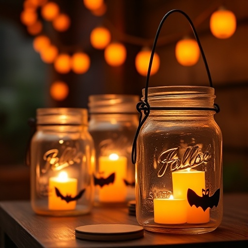Mason jar lanterns for Halloween