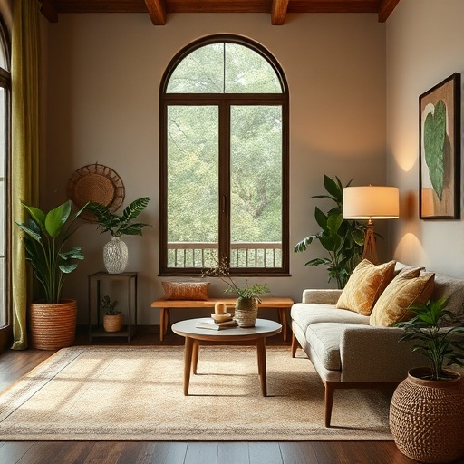 Serene room in earthy tones