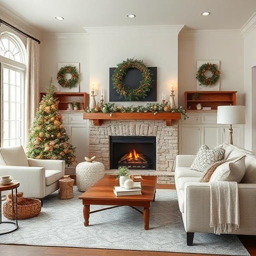 Cozy living room with seasonal decor