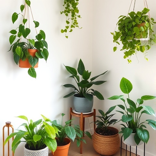 indoor plants in a cozy room