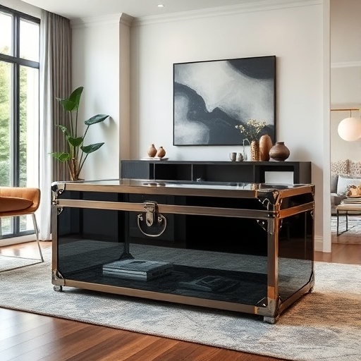 modern trunk in a contemporary living room