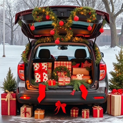 holiday decorated trunk