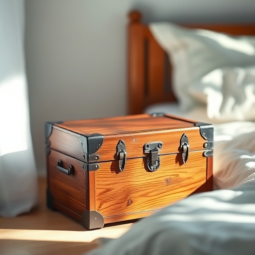 small trunk as bedside table