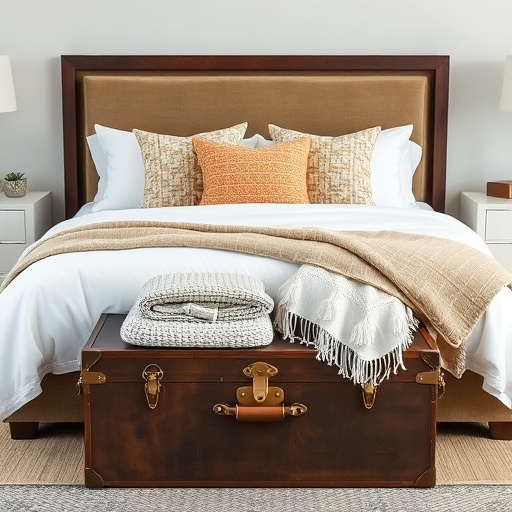trunk at the foot of a bed