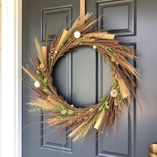 rustic wreath on door
