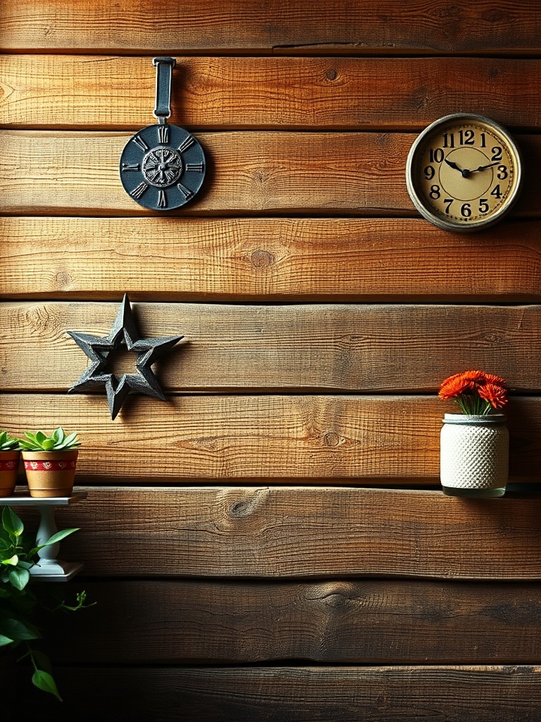 rustic wooden table with vintage decor