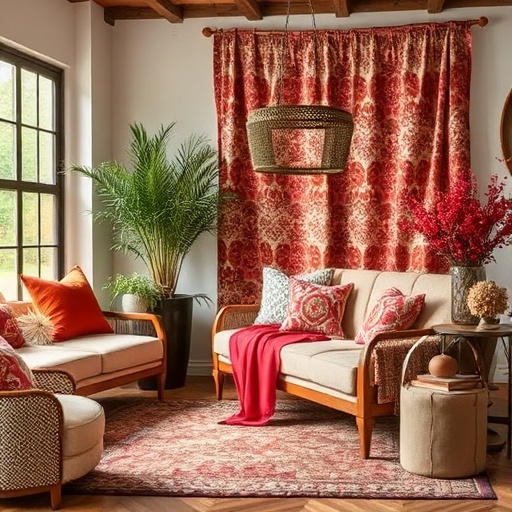 seasonal decor with vibrant textiles