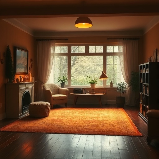 cozy room with soft lighting