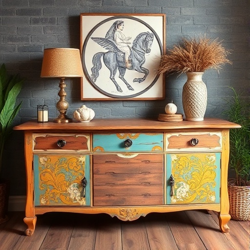 upcycled furniture in stylish decor