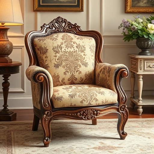 vintage-inspired armchair in a cozy room