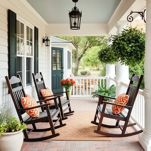 charming Southern porch with rocking chairs