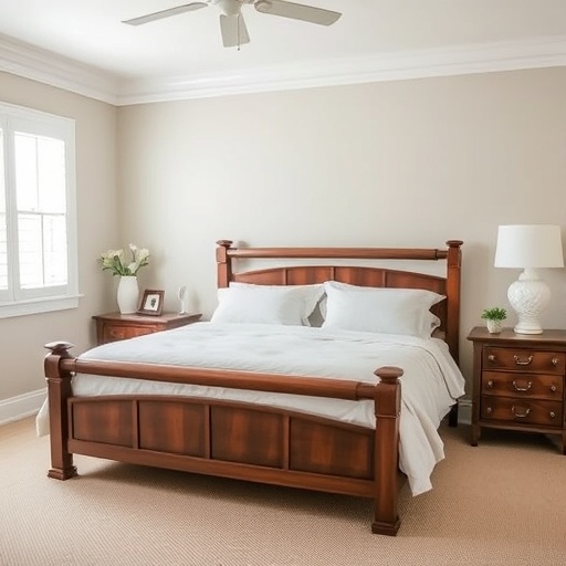 serene Southern bedroom with traditional bed frame