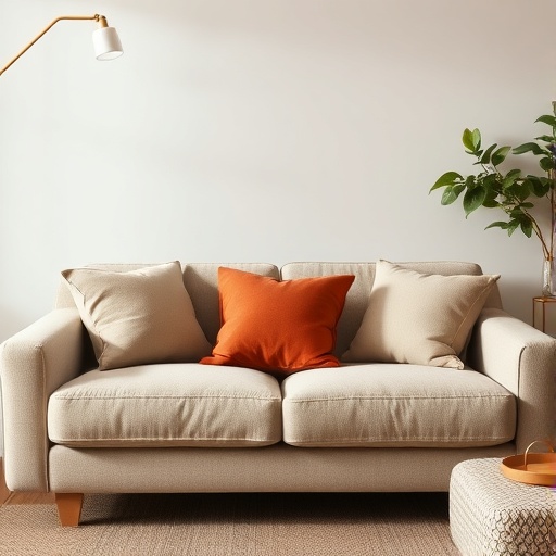 plush sofa with cushions