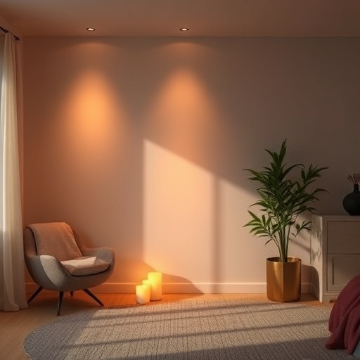 soft ambient lighting in a cozy room