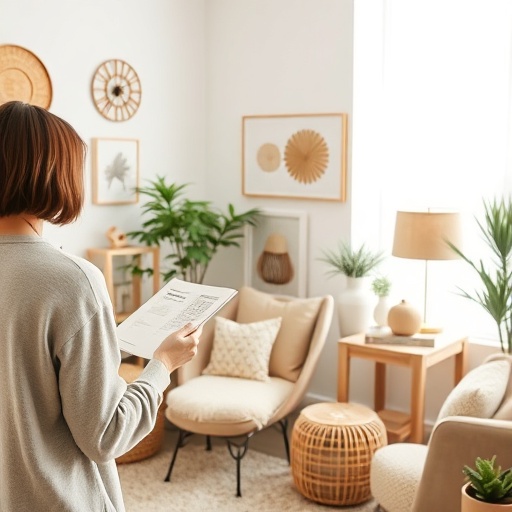 person assessing home decor items