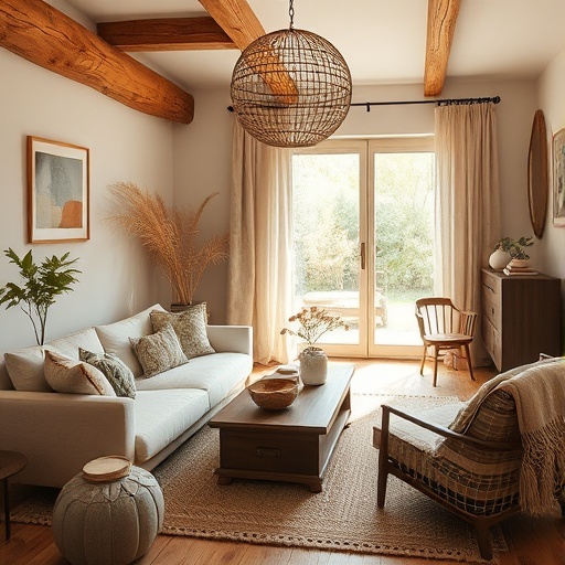 room decorated with earthy tones