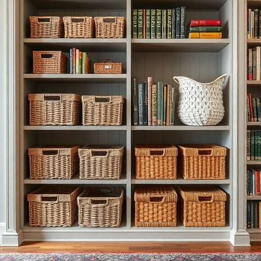 decorative storage solutions in a library
