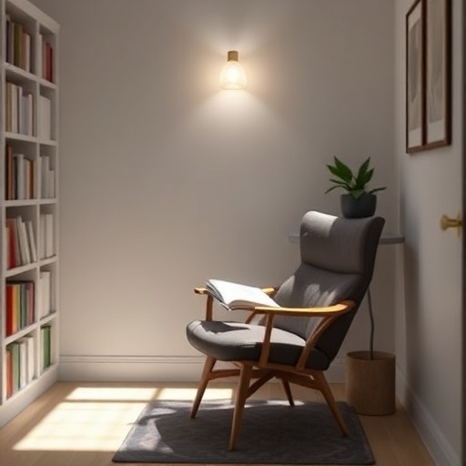 dedicated reading corner with a chair and good lighting