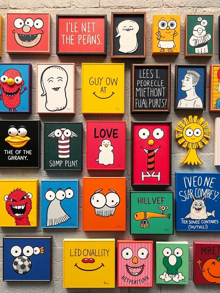 colorful quirky wall art