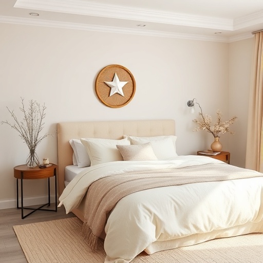serene bedroom with beige decor