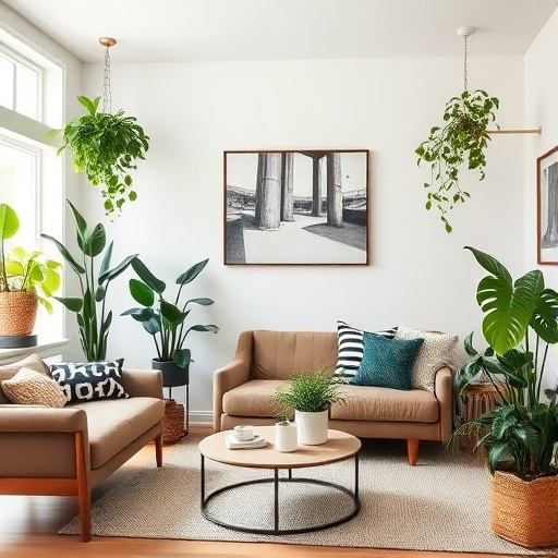 indoor plants in living room