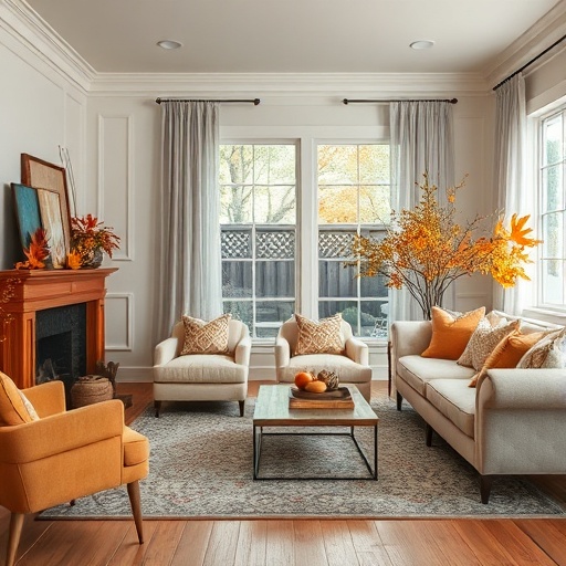 seasonal decor in living room