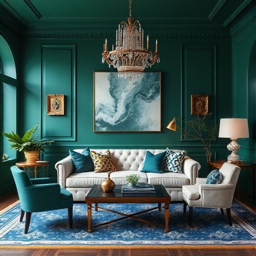 room with rich jewel tones