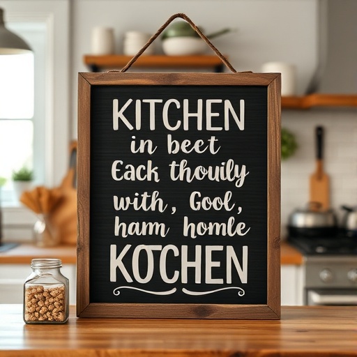 quirky sign in kitchen