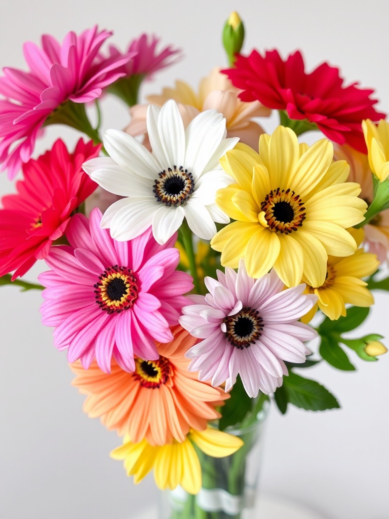 vibrant artificial flower arrangement in a vase