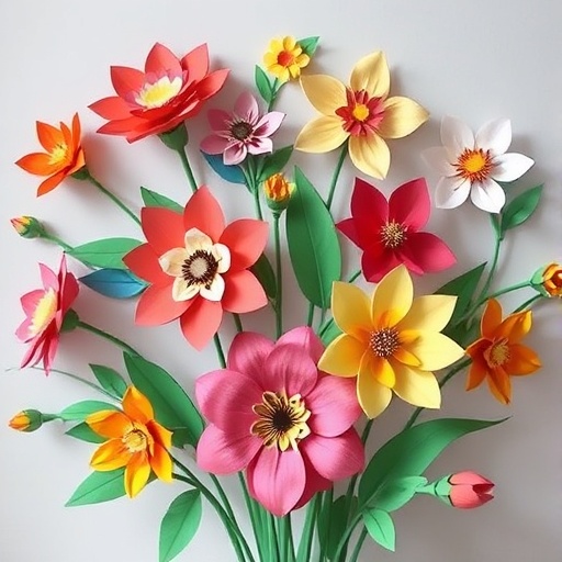 colorful paper artificial flowers