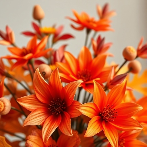 autumn-themed artificial flower arrangement