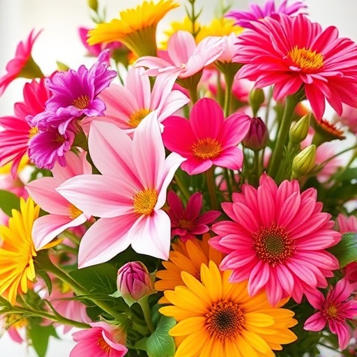 vibrant summer artificial flower arrangement