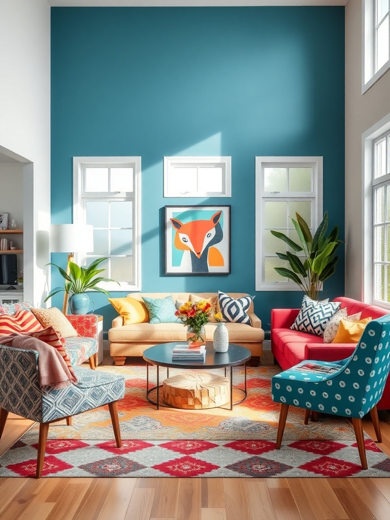 vibrant living room decor