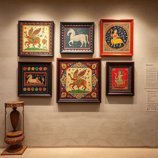 Indian wall art with Madhubani style