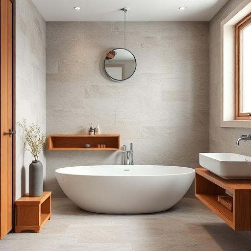 Indian style bathroom with natural materials