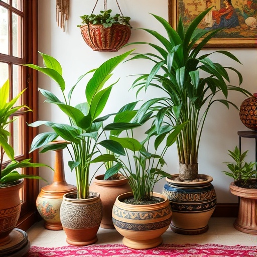 indoor plants in decorative pots