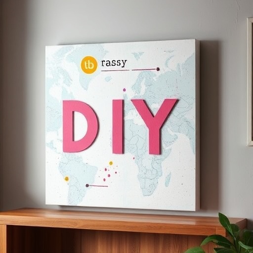 DIY canvas art on wall