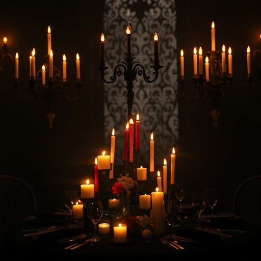 Gothic candles and candelabras for ambiance