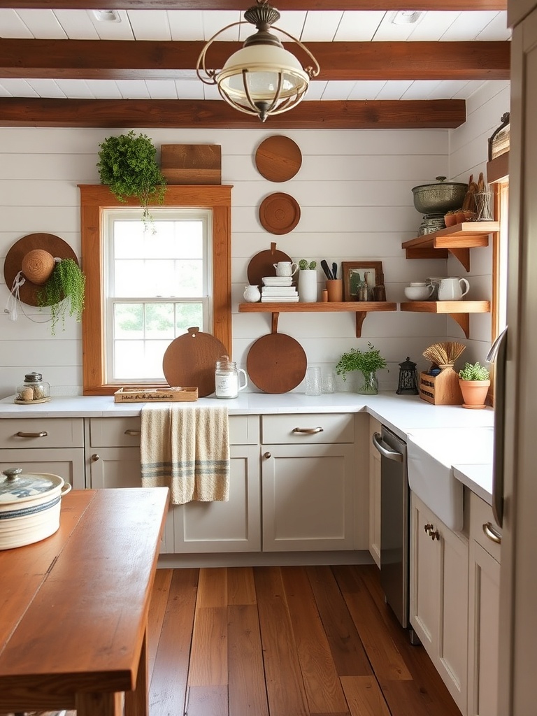 contemporary farmhouse kitchen with rustic charm