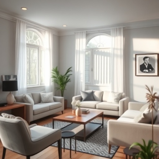 living room with artistic touches