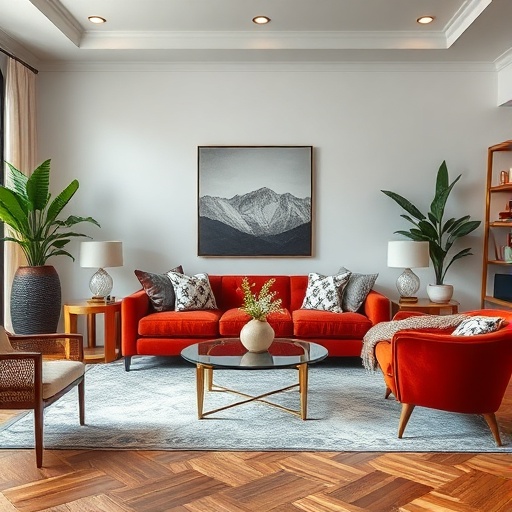living room with statement furniture
