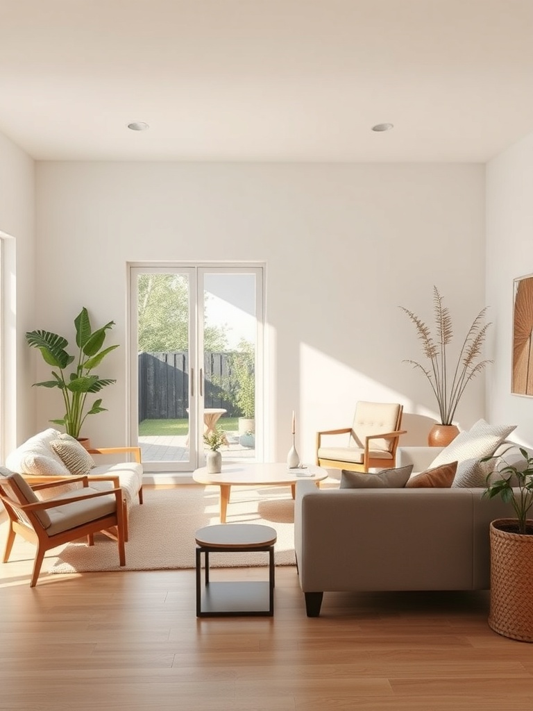 minimalist living room with natural light